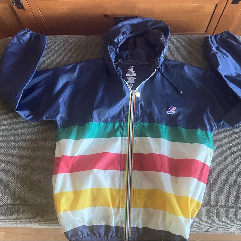 K-Way Adult Extra Small Hudson’s Bay Colorful Striped Raincoat